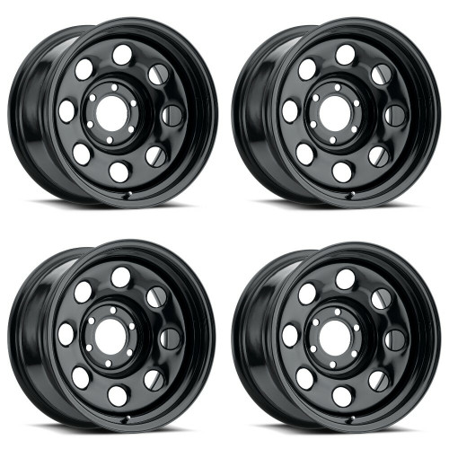 Set 4 16" Vision HD 85H Soft 8 Gloss Black Wheels 16x7 6x5.5 (6x139.7) Rims 0mm