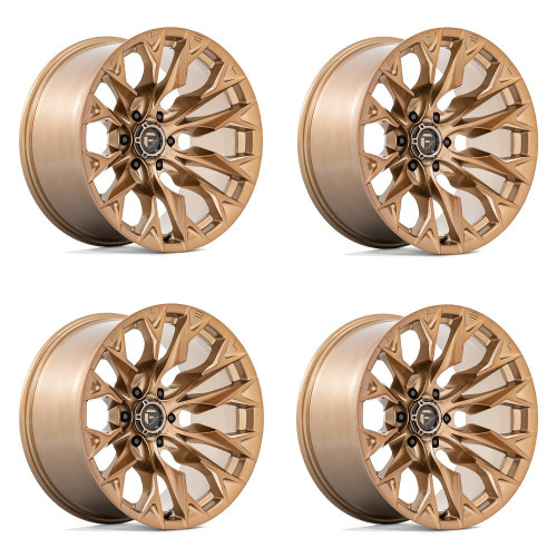 Set 4 20" Fuel D805 Flame 20x10 6x5.5 -18mm Platinum Bronze Wheels Lifted Rims
