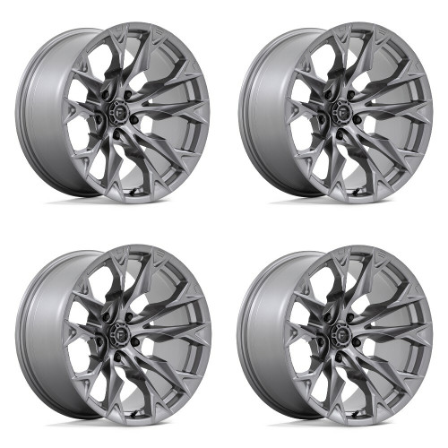 Set 4 20" Fuel D806 Flame 20x12 5x5 -44mm Platinum Wheels Lifted For Jeep Rims
