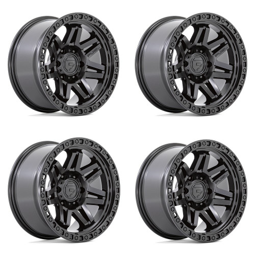 Set 4 Fuel D810 Syndicate 17x9 6x5.5 Blackout Wheels 17" -12mm Rims