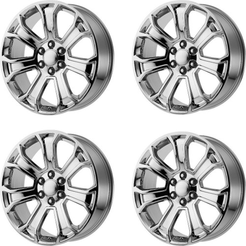 Set 4 Performance Replicas PR166 22x9 6x5.5 Chrome Wheels 22" 24mm Rims