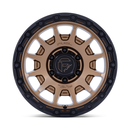 17" Fuel FC884 Fortress Matte Bronze Gloss Black Lip 17x8.5 Wheel 6x5.5 0mm Rim