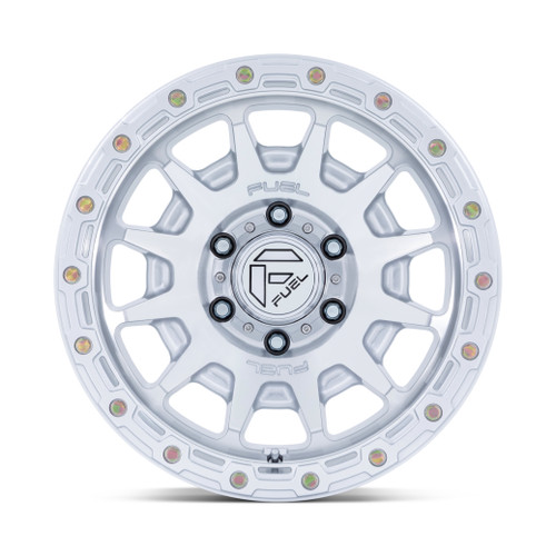 17" Fuel FC884 Fortress Gloss Silver Machined Face 17x8.5 Wheel 6x5.5 0mm Rim