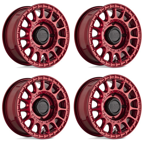 Set 4 15" Black Rhino Sandstorm 15x7 Candy Red 4x136 Wheels 51 6+1mm Rims