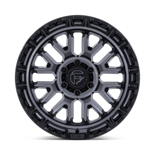 20" Fuel FC890 Rail Gloss Gunmetal Black Lip 20x10 Wheel 5x5 -18mm For Jeep Rim