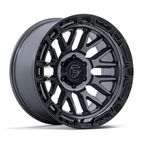 Set 4 17" Fuel FC890 Rail Gloss Gunmetal G-Blk Lip 17x9 Wheels 6x5.5 -12mm Rims