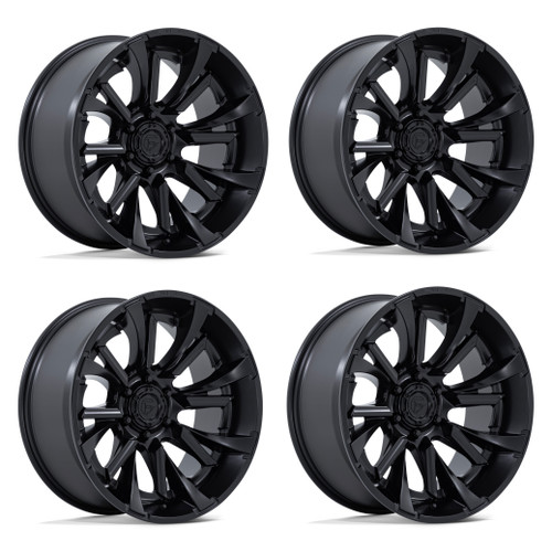 Set 4 20" Fuel FC895 Tantrum Matte Black 20x10 Wheels 5x5 -18mm For Jeep Rims