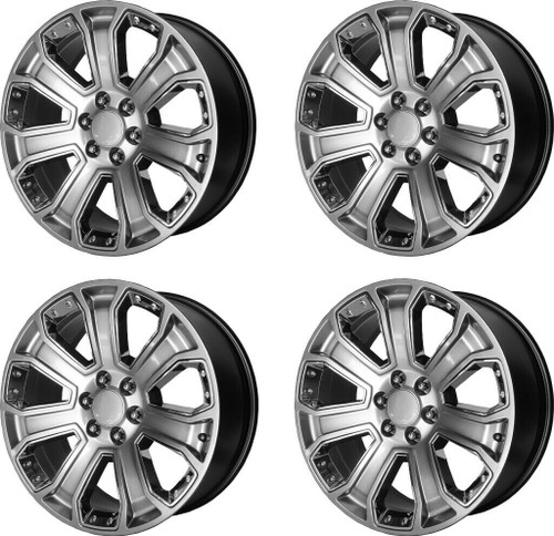 Set 4 Performance Replicas PR113 22x9 6x5.5 Hyper Silver Chrome Wheels 22" 24mm