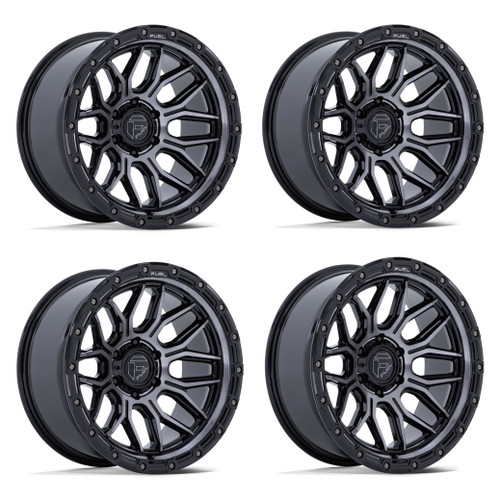Set 4 17" Fuel FC881 Surge Gloss Black Machined GTCC 17x9 Wheels 5x5 -12mm Rims