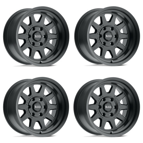Set 4 Black Rhino Stadium 16x8 6x130 Matte Black Wheels 16" 45mm For Mercedes