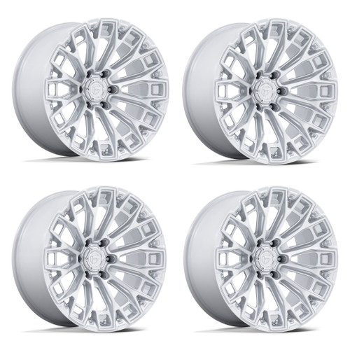 Set 4 17" Fuel FC882 Trax Gloss Silver Machined Face 17x9 Wheels 6x5.5 -12mm Rim