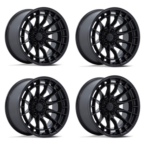 Set 4 17" Fuel 1PC FC888 Revolt Matte Black 17x9 Wheels 6x5.5 1mm Rims