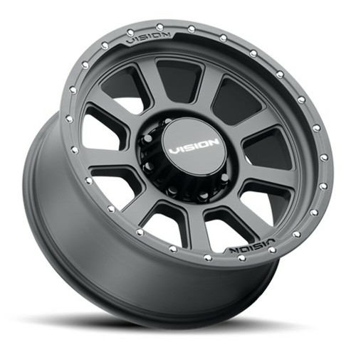 17" Vision Off-Road 350 Ojos Satin Black Wheel 17x9 8x6.5 Lifted Truck Rim -12mm