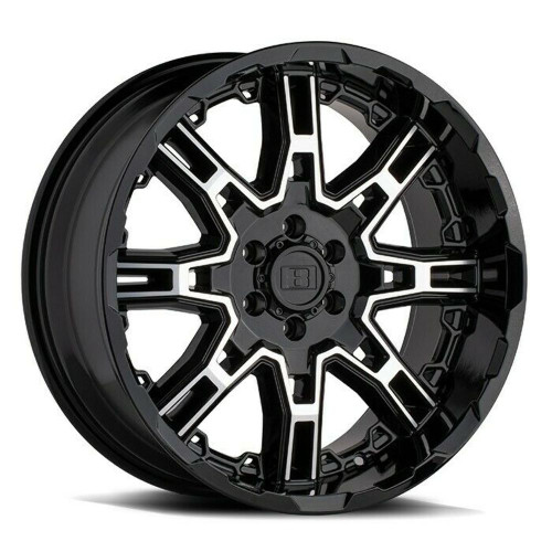 Set 4 Level 8 Slingshot 16x8.5 6x135 Black W/ Machined Face Wheels 16" -10mm