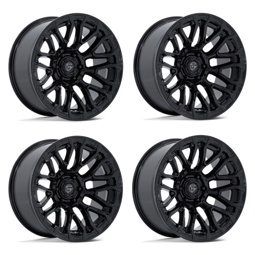 Set 4 20" Fuel FC899 Chisel Gloss Black 20x9 Wheels 6x135 1mm Offroad Rims