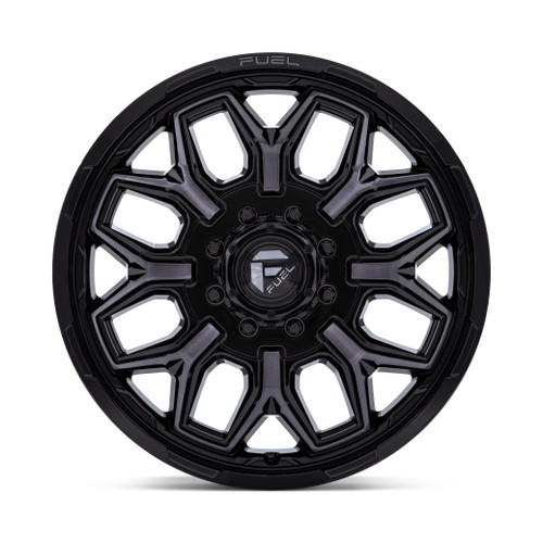 20" Fuel D875 Flux Dually Gloss Black Brush FC Gray DDT 20x8.25 8x200 104mm Rim