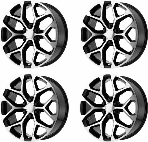Set 4 Performance Replicas PR176 24x10 6x5.5 Black Machined Wheels 24" 24mm