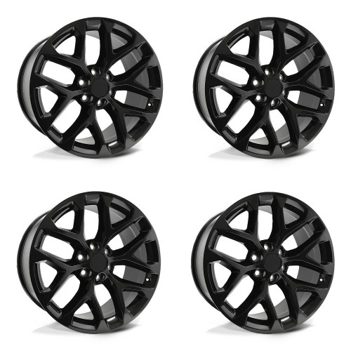 Set 4 Performance Replicas PR177 24x10 6x5.5 Gloss Black Wheels 24" 24mm Rims