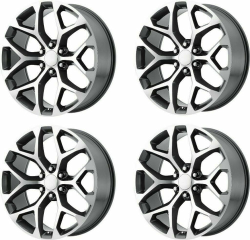 Set 4 22" Performance Replicas PR176 22x9 6x5.5 24mm Gunmetal Machined Wheels