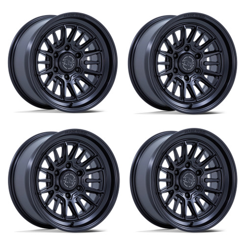 Set 4 17" Black Rhino Hard Alloys BR030 Taleo Matte Black 17x8.5 Wheels 6x5.5 25mm Rims