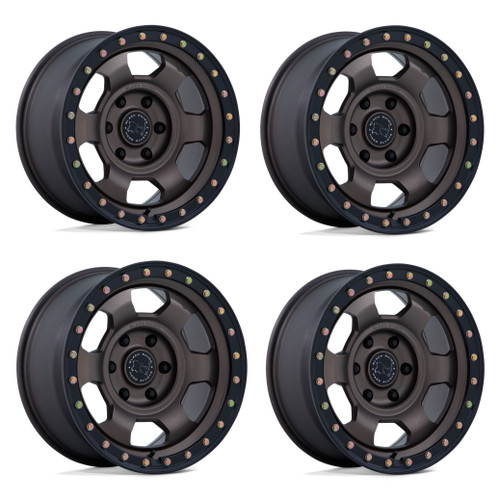 Set 4 17" Black Rhino BR029 Trooper Burnt Bronze Matte Blk-Lip 17x8.5 6x5.5 0mm