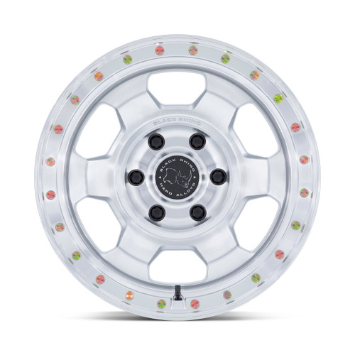 17" Black Rhino BR029 Trooper Gloss Silver Machined Face 17x8.5 5x5 -10mm Wheel