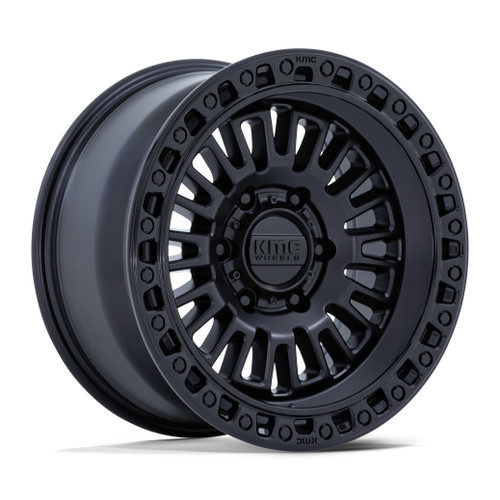 17" KMC KM554 Aztec Matte Black Gloss Black Lip 17x8.5 Wheel 6x5.5 0mm Truck Rim