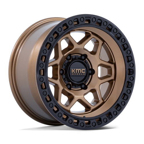 17" KMC KM553 Torx Matte Bronze W Gloss Black Lip 17x9 Wheel 5x5 -12mm Truck Rim