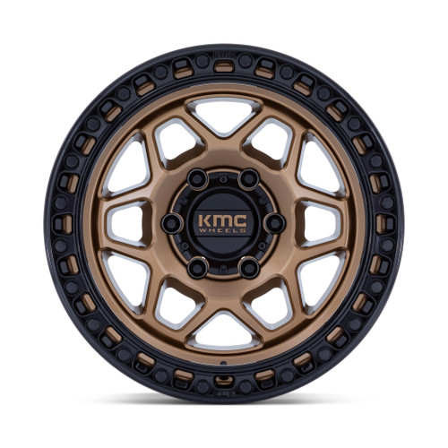 17" KMC KM553 Torx Matte Bronze W Gloss Black Lip 17x8.5 Wheel 6x5.5 0mm Rim