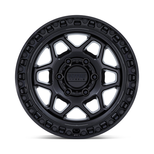 17" KMC KM553 Torx Matte Black Gloss Black Lip 17x8.5 Wheel 6x5.5 25mm Truck Rim