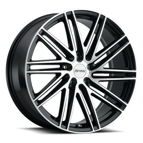 Set 4 Petrol P1C 17x8 5x4.25 Gloss Black W/ Machined Face Wheels 17" 40mm Rims