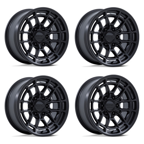 Set 4 17" KMC KM732 Archer Matte Black 17x8.5 Wheels 6x5.5 25mm Truck Rims