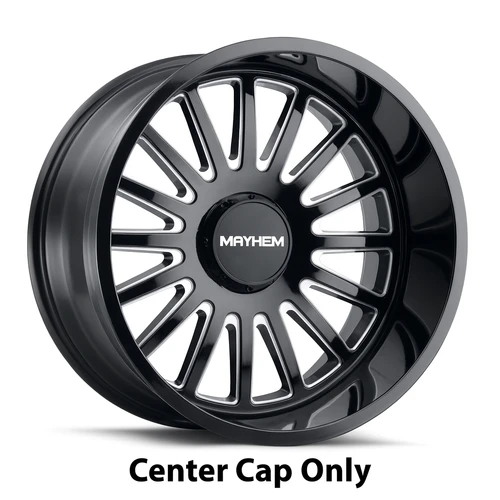 Mayhem Utopia C108114B06 black wheel center cap replacement for compatible 22x12 8x170 Mayhem Utopia wheels.