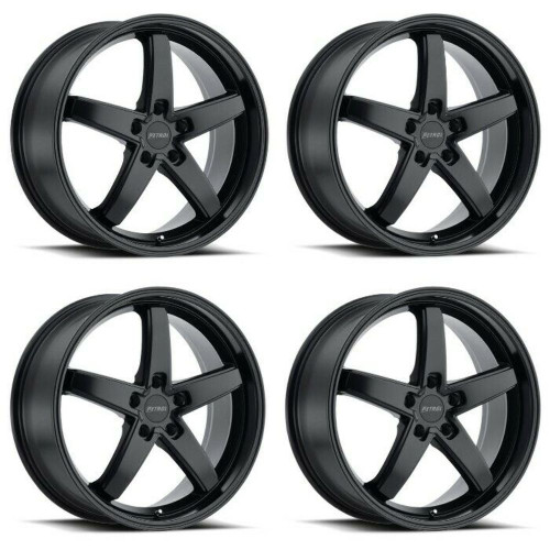 Set 4 Petrol P1B 17x8 5x4.25 Matte Black Wheels 17" 40mm Rims
