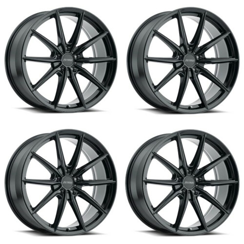 Set 4 Petrol P4B 17x8 5x4.25 Gloss Black Wheels 17" 40mm Rims For Dodge Lincoln