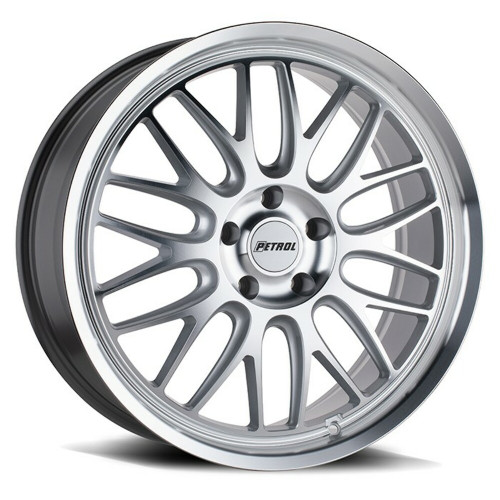 Set 4 Petrol P4C 17x8 5x120 Silver W/ Machined Face & Lip Wheels 17" 35mm Rims