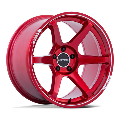 18" Motegi MR160 Battle Vi Cherry Red Metallic Mch Lip 18x8.5 5x100 30mm Wheel