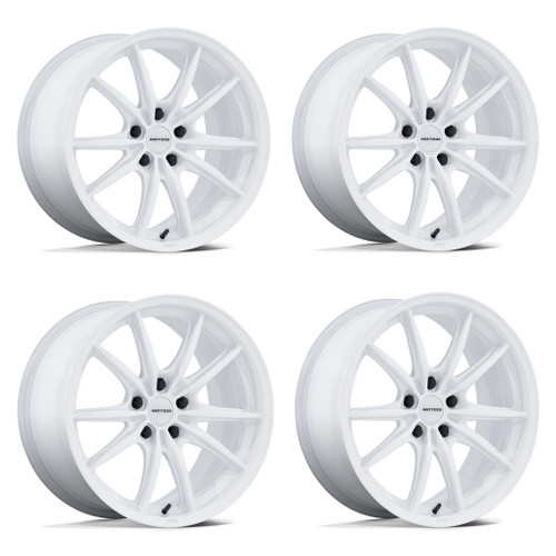 Set 4 18" Motegi MR162 Zentoku Gloss White 18x9.5 Wheels 5x100 38mm Racing Rims