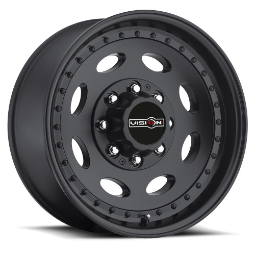 Set 4 19.5" Vision HD 81 Heavy Hauler Matte Black Wheels 19.5x7.5 8x6.5 Rims 0mm