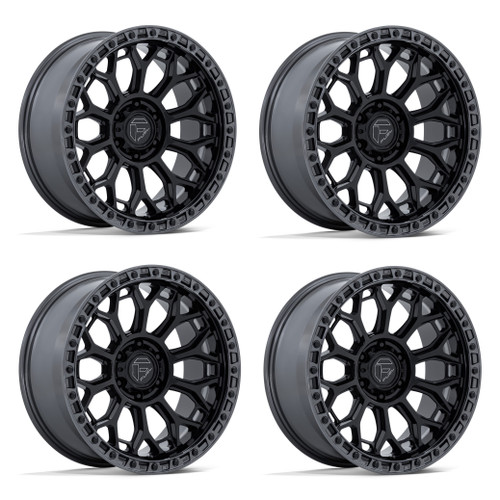 Set 4 17" Fuel FC901 Talon Gloss Black Gunmetal Lip 17x9 Wheels 5x5 1mm Rims