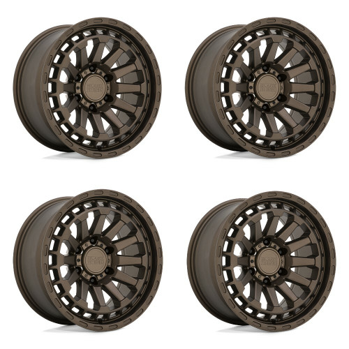 Set 4 Black Rhino Raid 17x8.5 5x5 Matte Bronze Wheels 17" -18mm Lifted Rims