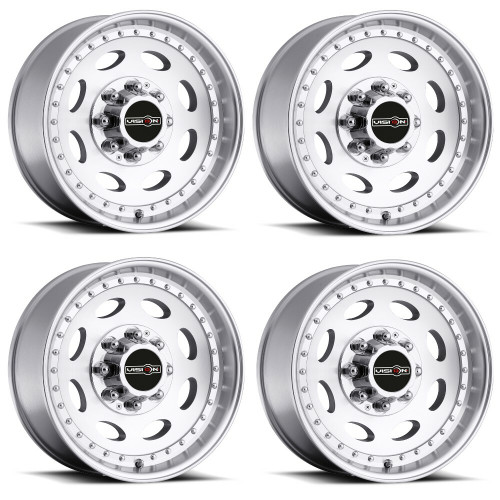 Set 4 19.5" Vision 81 Heavy Hauler Machined 19.5x7.5 Wheels 8x170 0mm Truck Rims