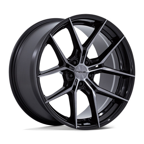 Set 4 18" Niche NC279 PRODIGY 5 Gloss Black Dark Tinted Clear 18x8.5 5x4.5 35mm