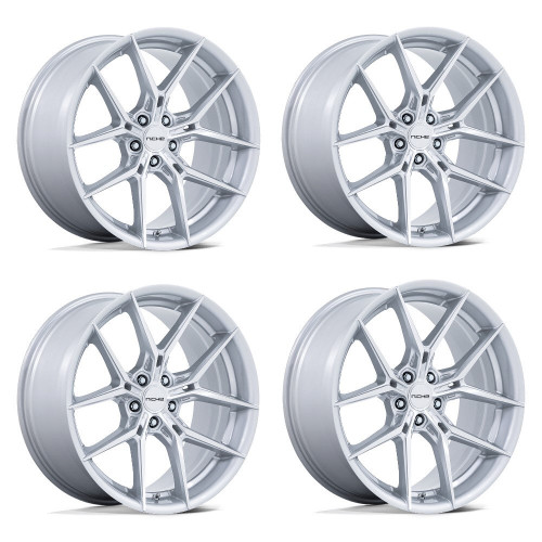 Set 4 19" Niche NC279 Prodigy 5 Silver Machined Face 19x8.5 Wheels 5x120 38mm