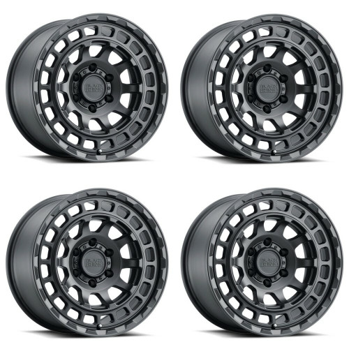 Set 4 Black Rhino Chamber 17x8.5 5x5 Matte Black Wheels 17" -18mm Rims For Jeep