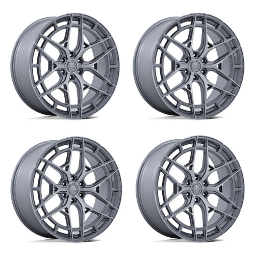 Set 4 22" Niche NC284 Adria Platinum Brushed Face 22x10 Wheels 6x5.5 20mm Rims