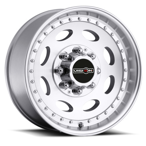 19.5" Vision HD 81 Heavy Hauler Gunmetal Machined Wheel 19.5x7.5 8x6.5 Rim 0mm