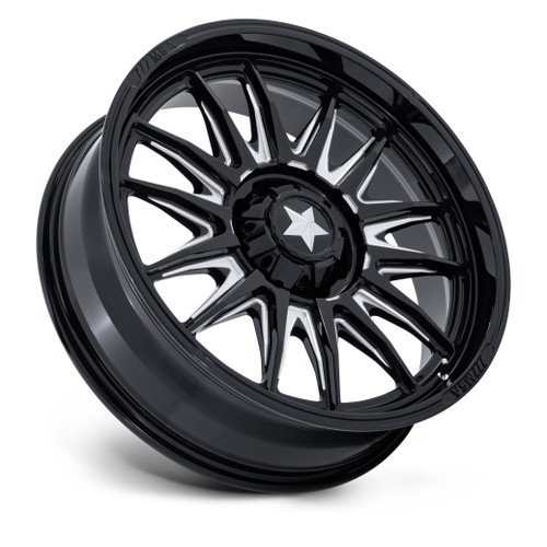 15" MSA Offroad Wheels M55 Commander UTV Gloss Black Milled 15x7 4x110 10mm Rim