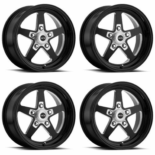 Set 4 17" Vision American Muscle 571 Sport Star II Black 17x4.5 5x115 Rims -24mm