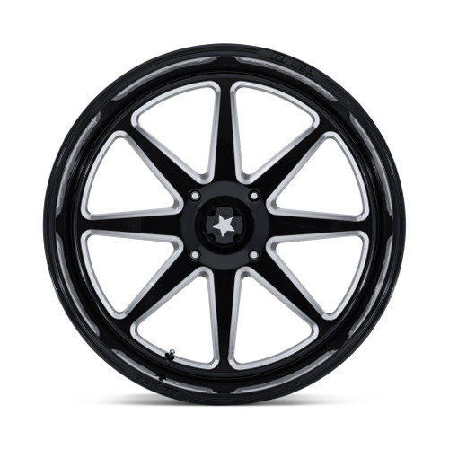 22" MSA Offroad Wheels M54 Spark UTV Gloss Black Milled 22x7 Wheel 4x156 0mm Rim